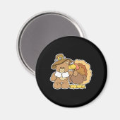Aimant dinde de thanksgiving ours en peluche design (Recto/Verso)