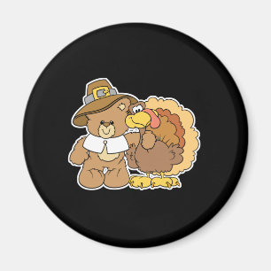 Aimant dinde de thanksgiving ours en peluche design