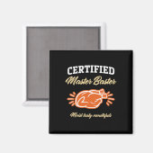 Aimant Dindeur de punaises de Thanksgiving certifié maîtr (Recto/Verso)