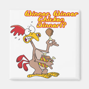 Aimant dîner de poulet gagnant gagnant ironie humour