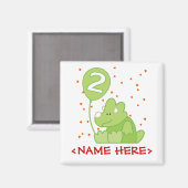 Aimant Dino Baby 2e anniversaire (Recto/Verso)