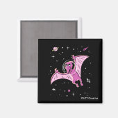 Aimant Dinos De Ptérodactyle Violet Dans L'Espace (Recto/Verso)