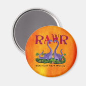 Aimant Dinos mignons et romantiques - Rawr (Recto/Verso)