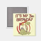 Aimant Dinosaur 3ème Anniversaire Tshirts et cadeaux (Recto/Verso)