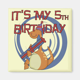 Aimant Dinosaur 5e Anniversaire Tshirts et cadeaux