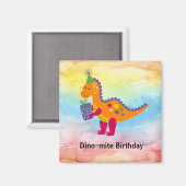 Aimant Dinosaur fête d'anniversaire (Recto/Verso)