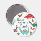 Aimant Dinosaur garçon premier anniversaire (Recto/Verso)