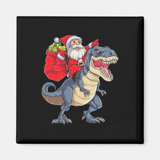 Aimant Dinosaur T Rex Noël Père Noël Garçons Hommes Fille (Devant)