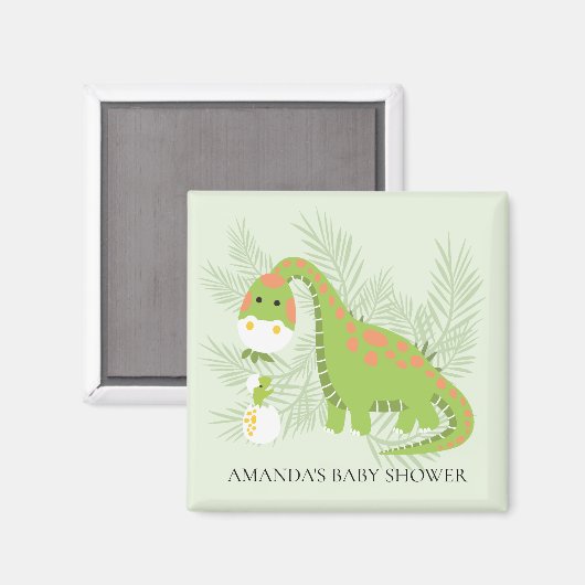 Aimant Dinosaure Baby shower Favoriser l'aimant (Recto/Verso)