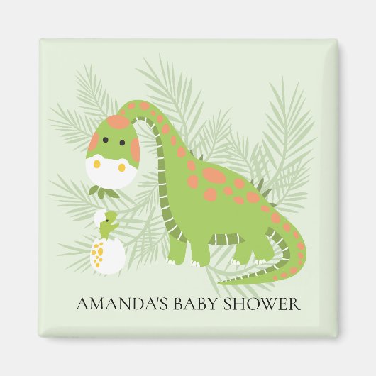 Aimant Dinosaure Baby shower Favoriser l'aimant (Devant)