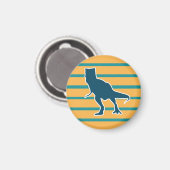 Aimant Dinosaure bleu jaune t-rex (Recto/Verso)