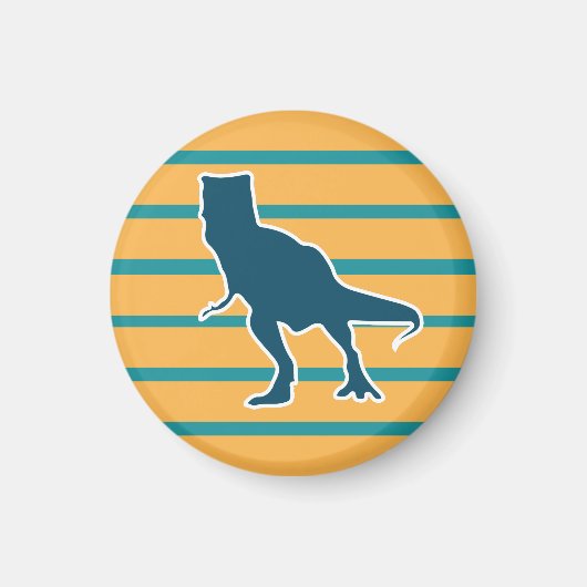 Aimant Dinosaure bleu jaune t-rex (Devant)