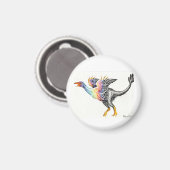 Aimant Dinosaure coloré à plumes (Recto/Verso)