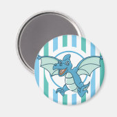 Aimant Dinosaure de dragon bleu et vert (Recto/Verso)