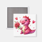 Aimant Dinosaure de la Saint Valentin (Recto/Verso)