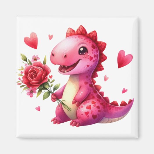 Aimant Dinosaure de la Saint Valentin (Devant)