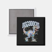 Aimant Dinosaure disco Diplodocus 70s Dino Danse Drôle D (Recto/Verso)