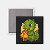 Aimant Dinosaure drôle mangeant Zza Graphique Garçons Fil (Recto/Verso)