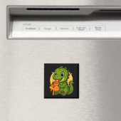 Aimant Dinosaure drôle mangeant Zza Graphique Garçons Fil (In Situ (Lave-vaisselle))