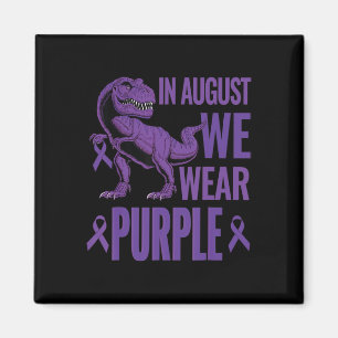 Aimant Dinosaure En Août Nous Portons Violet Rainbow Over