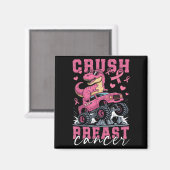 Aimant Dinosaure Monster Camion Pink Ribbon Crush Breast  (Recto/Verso)