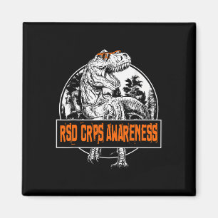 Aimant Dinosaure Orange Ribbon de sensibilisation RSD CRP