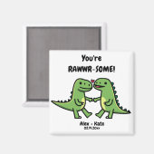 Aimant Dinosaure Valentines (Recto/Verso)