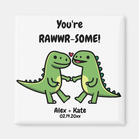 Aimant Dinosaure Valentines (Devant)