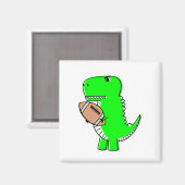 Aimant Dinosaure Vert Aime Le Football (Recto/Verso)