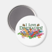 Aimant Dinosaures mignons et colorés (Recto/Verso)