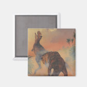 Aimant Dinosaures Vintage, Carnotaurus Rugissant dans la  (Recto/Verso)