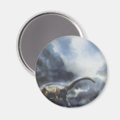 Aimant Dinosaures vintages, Barapasaurus avec nuages de t (Recto/Verso)