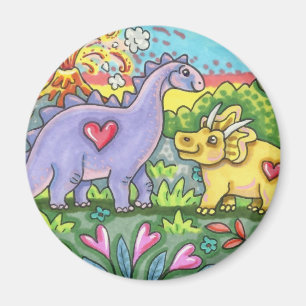 AIMANT DINOSAURS PRÉHISTORIQUES COLORÉS, CUTE DINO AMIS