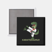 Aimant Dinosaurus Karatéka Drôle Karatesaurus T-rex Graph (Recto/Verso)