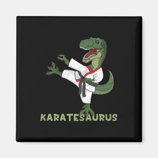 Aimant Dinosaurus Karatéka Drôle Karatesaurus T-rex Graph (Devant)