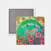 Aimant d'intégrité Fleurs Vintages personnalisées (Recto/Verso)