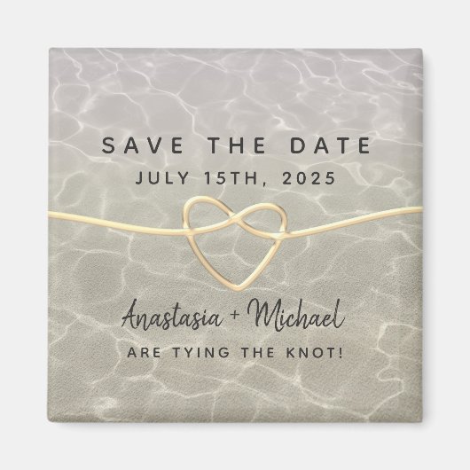 Aimant d'invitation de mariage à la plage pour ann (Devant)