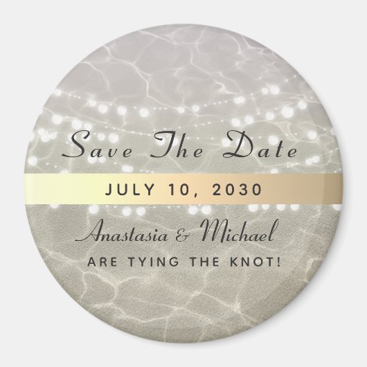 Aimant d'invitation de mariage à la plage pour sau (Devant)