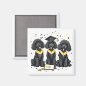 Aimant Diplôme Chiens de caniche standard (Recto/Verso)