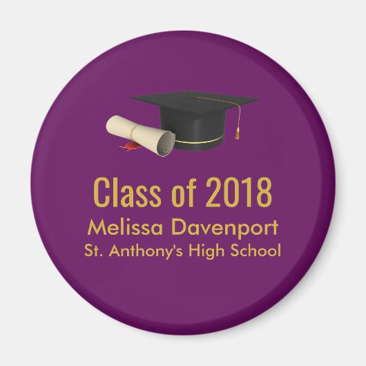 Aimant Diplôme de fin d'études et diplôme en classe viole (Devant)