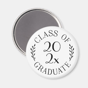 Aimant Diplômé de la promotion 2023 Chic Typographie noir