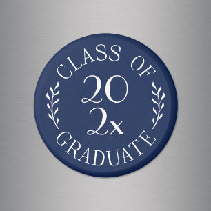 Aimant Diplômé de la promotion 2023 Typographie chic bleu