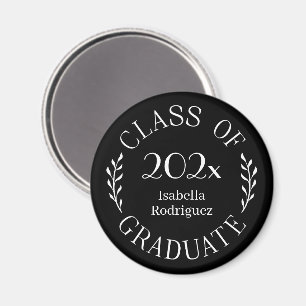 Aimant Diplômé de la promotion 2026 Typographie Nom Noir