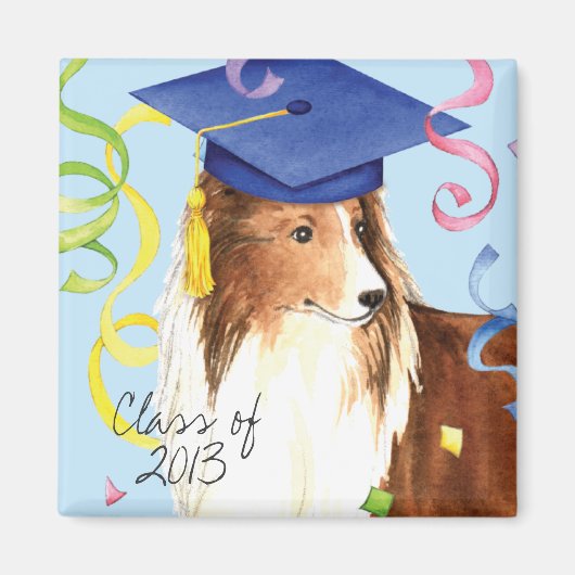 Aimant Diplômé de Sheltie (Devant)