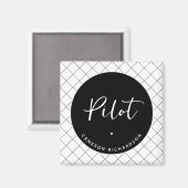 Aimant Diplôme d'études de pilotage sur mesure élégant (Recto/Verso)