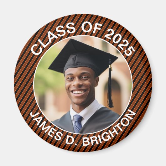 Aimant Diplôme d'Orange et de Black Photo (Devant)