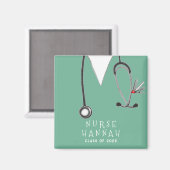 Aimant Diplôme en infirmière 2025 École de soins infirmie (Recto/Verso)