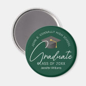 Aimant Diplômé vert foncé sur mesure 2025 Graduation (Recto/Verso)