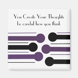 Aimant Dire citation motivationnelle en noir et violet gr