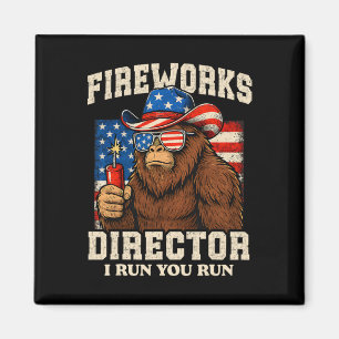 Aimant Directeur de feu d'artifice drôle Bigfoot 4 juille